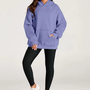 Sudadera con Capucha Azul para Mujer, 100% Algodón, Forrada, Transpirable, Estilo Casual Urbano con Bolsillo Delantero, Invierno/Otoño - Product Image 6