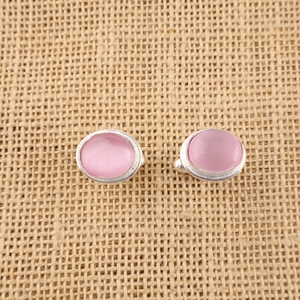Nouvel Arrivage 2026 – Ensemble de Boutons de Manchette Tendance et Élégants en Argent Sterling 925, Faits Main, avec Pierre Œil de Chat Rose – Bijoux de Créateur - Product Image 1