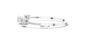 ชุดกำไลข้อมือเพชรทรงกลม 3.6 กะรัต แบบคลาสสิก ผลิตในห้องปฏิบัติการ ตัวเรือนทองคำขาว 18 กะรัต ชุบโรเดียม หรูหรา เหมาะสำหรับใส่ทุกวัน/งานหมั้น สำหรับผู้หญิง - Product Image 4