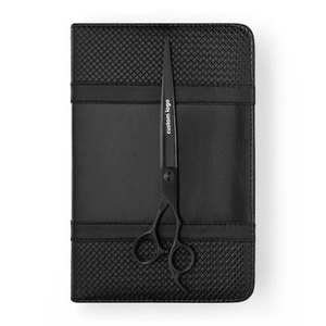 Ciseaux de coupe classiques légers en acier inoxydable noir mat de haute qualité pour usage professionnel en salon de coiffure - Product Image 4