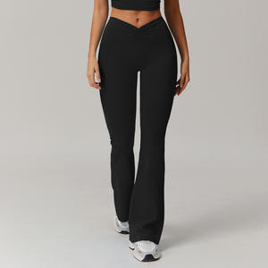 Custom Women Quick Dry High Waist Hip Lift <b>Flared</b> Yoga Pants V Waist Running Gym Fitness <b>Leggings</b> - Product Image 5