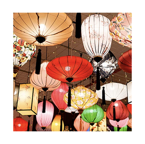 Elegante farol de seda de bambú vietnamita hecho a mano, farol decorativo para bodas, restaurantes y hoteles. - Product Image 1