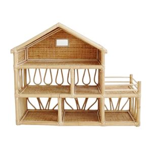 Casa delle bambole in rattan fatta a mano, casa delle bambole <span class=keywords><strong>Barbie</strong></span>, miniature per casa delle bambole, grande casa delle bambole per ragazze, casa delle bambole fai da te, fabbrica in Vietnam - Product Image 2