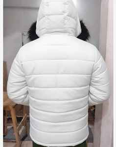 Chaqueta Acolchada Gruesa de Invierno OEM - Chaqueta Acolchada Blanca con Ribete de Piel Extraíble - Product Image 2