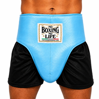 Protection inguinal en cuir blanc durable, personnalisable, vente directe usine, avec logo sur mesure, toutes tailles pour compétitions, thème « No Boxing No Life »