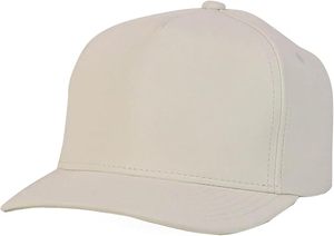 Custom High Quality Black Faux Leather Baseball <b>Cap</b> Luxury Unstructured 5 Panel Curved Brim Strapback Leather <b>Hat</b> - Product Image 5