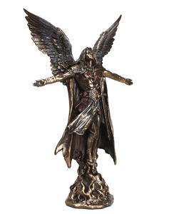 Statue en polyrésine de Saint Michel, figurine en bronze de Saint Michel sur socle, sculpture de Miguel Arcángel pour articles religieux catholiques - Product Image 4
