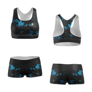 Conjunto de Yoga Personalizado para Mujer, Top Deportivo y Pantalones Cortos de Cintura Alta, Ropa Deportiva, Spandex y Poliéster Estampado, Conjunto de Yoga de 2 Piezas - Product Image 4