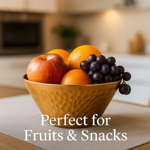 Bol en acier inoxydable doré brillant, finition laiton, élégant centre de table décoratif pour collations, salades, offrandes et cadeaux - Product Image 4