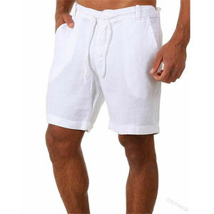 Shorts de sport décontractés pour hommes, été, respirants, écologiques, séchage rapide, 100% polyester, avec poches, personnalisables, couleur unie - Product Image 1