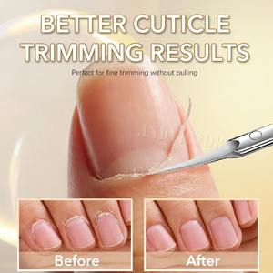 1 pièce Ciseaux à cuticules courbés de précision pour manucure, coupe-cuticules professionnel en acier inoxydable - Product Image 3