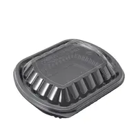 Tek kullanımlık siyah taban mikrodalga kaplar plastik yemek kabı şeker kamışı çatal mikrodalga konteyner paket servisi olan restoran gıda