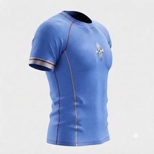 Camiseta Rash Guard de MMA de Alta Calidad en Spandex/Poliéster para Adultos con Logotipo Blanco en el Frente con Impresión por Transferencia de Calor - Product Image 5