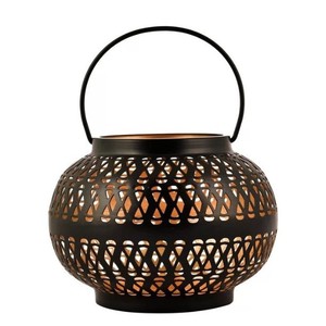 Wholesale Bulk Selling Round Portable Eco-Friendly Metal & Candle <b>Lantern</b> With <b>Black</b> Finish Candle <b>Lantern</b> for Home Decor - Product Image 1
