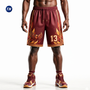 Pantalones Cortos de Baloncesto 100% Personalizados con Nombre del Equipo, Poliéster de Secado Rápido, Diseño Transpirable sin Mangas, Números de Jugador - Product Image 2