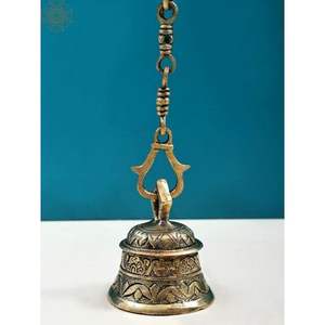 Campana de Templo Decorativa de Latón de Lujo, Campana de Oración Hindú Premium para el Hogar, Meditación y Ceremonias Religiosas - Product Image 3