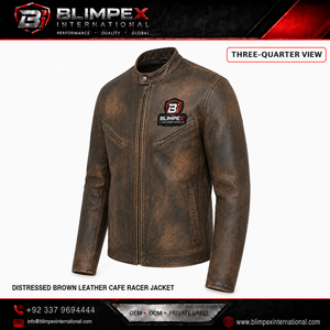 High-Quality Unisex Autumn <b>Retro</b> Washed <b>Leather</b> High Demand <b>Jacket</b> with Gradient Zip Design Windproof Standing Collar - Product Image 3