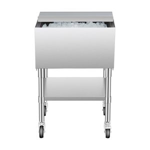 Carrello Refrigerante Commerciale in Acciaio Inox da 61,6 L con Coperchio Scorrevole, Contenitore per Ghiaccio e Bevande 24 X 19,1 X 36,8 - Product Image 1