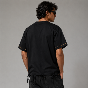 T-shirt Homme 100% Coton 250g Coupe Ample Manches Courtes Logo Personnalisé Coton Lourd Délavé Style Vintage Coupe Boxy Décontracté Streetwear Vêtement Homme - Product Image 4