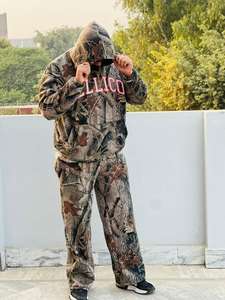 Ensemble survêtement homme en molleton technique, personnalisé, 500 g/m², pantalon de survêtement et sweat à capuche, broderie camouflage, haute qualité - Product Image 4