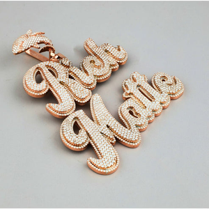 Colgante Personalizado con Nombre Iced Out, Colgante de Letra Bling con Diamantes de Moissanita, Joyería de Plata Estilo Hip Hop, Colgante de Lujo. - Product Image 4