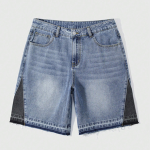 Pantalones Cortos de Mezclilla para Hombre, Estilo Casual Urbano, con Bolsillos en Color Contrastante, Tendencia Primavera-Verano - Product Image 4