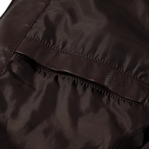 Chaqueta de cuero con logotipo personalizado para hombre, abrigo de motociclista de cuero genuino, cierre de cremallera resistente, ropa de calle a la moda. - Product Image 3