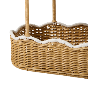 Vietnam Factory Wholesale Rattan <b>Storage</b> <b>Basket</b>, Eco-Friendly Rattan Tiered Diaper Caddy, Tiered Stacked Organizer Scalloped - Product Image 3