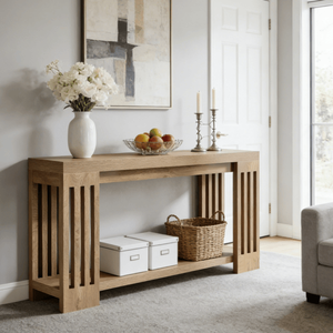 Consolle Lunga Moderna di Lusso in Legno Massello per Ingresso, Appartamento, Hotel o Soggiorno - Arredamento Contemporaneo per la Casa - Product Image 4