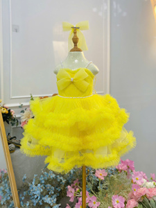 Nuevo Modelo de Vestido sin Mangas con Cuello Halter y Varias Capas para Niñas, con Decoración de Perlas, para Uso Casual y de Fiesta (ODM) - Product Image 2