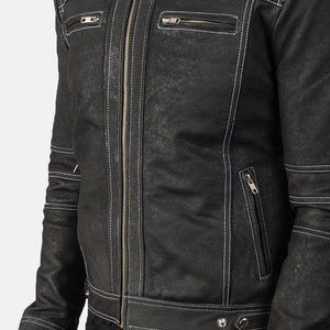 Wholesale <b>Top</b> Selling Men's Stylish <b>Leather</b> Jacket with Stand Collar Waterproof Breathable Custom Colors Available <b>High</b> Quality - Product Image 6