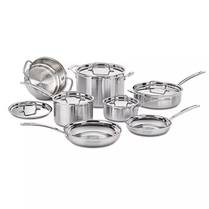Heavy Duty Stainless Steel Pot and <b>Pan</b> Set Multi-Ply Chef Grade Cookware Set <b>Induction</b> Casserole Saucepan Skillet Set for Sale - Product Image 3
