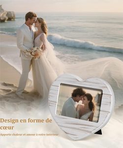 Photo <b>Frame</b> Antique White Wood Decorative <b>Frame</b> for <b>Wall</b> or Table Wedding Christmas Birthday Gift for - Product Image 3