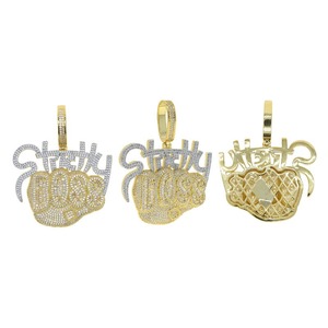 Collar con colgante de letra inicial estilo Hip Hop, chapado en oro y plata, con incrustaciones completas de moissanita micro pavé, cadena de cuerda, joyería - Product Image 2