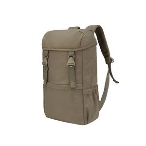 <b>Canvas</b> Laptop <b>Backpack</b> Minimalist Design Water Resistant 20-39L Capacity Unisex Softback Detachable Shoulder Straps Drawstring - Product Image 1