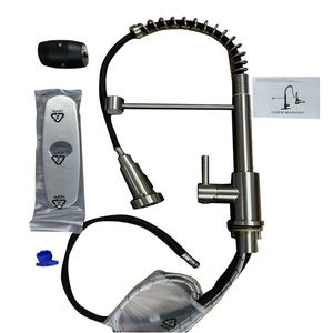 Rubinetto da cucina industriale a 1 maniglia, 1 foro, 3 fori, con doccetta estraibile, per lavatoio, stile rustico, per camper, lavanderia, vano multiuso, RV, ambienti umidi - Product Image 6