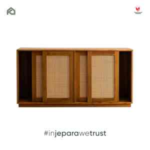 Premium Teak Wood Rattan <b>Sideboard</b> Buffet <b>Cabinet</b> Dining Room Storage Modern Minimalist Hotel Furniture Indonesia - Product Image 3