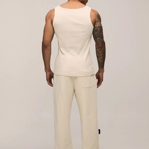 Wholesale Premium Quality Men's <b>White</b> Ribbed <b>Tank</b> <b>Top</b> O-Neck Solid Color Casual Knitted Sleeveless Shirt Breathable Cotton <b>Tops</b> - Product Image 2
