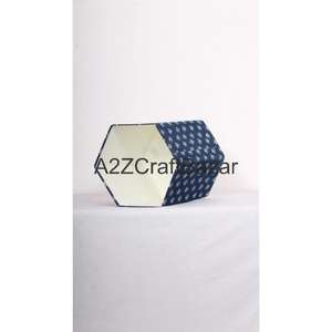 Poubelle élégante en carton de papier coton, forme hexagonale, pliable, design élégant, ouverture supérieure, taille personnalisée, bureau, école - Product Image 5