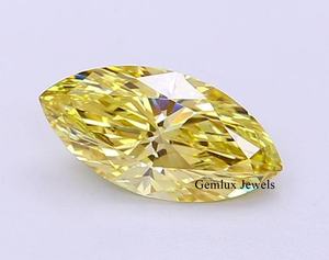Diamante Suelto de Laboratorio, Corte Marquesa, Amarillo Intenso, 7.5 Quilates, Certificado IGI, Claridad VS, Diamante Creado en Laboratorio para Joyería - Product Image 1