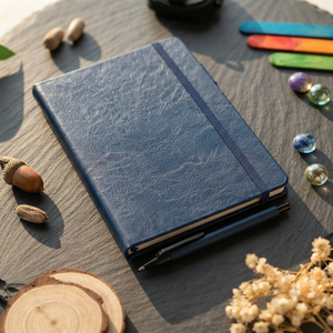 Aurelux Luxury Premium Blue PU Velvet Case Bound 80 GSM <b>Notebook</b> Diary Metal Pen <b>Set</b> Executive Office Corporate Gift - Product Image 5