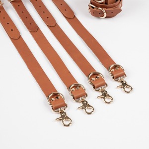 Real Genuine Leather Bed Restraints Adjustable High Quality Harness Straps Custom <b>Bondage</b> Cuffs OEM RTTS-0129 - Product Image 4