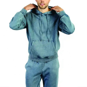 Ensemble de survêtement léger délavé à l'acide pour homme, style streetwear, avec sweat à capuche et pantalon de jogging, conception OEM personnalisée, marque privée, fabricant d'usine - Product Image 4