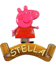 Plaques en bois personnalisées pour enfants, style vintage, plaque de porte artisanale, décoration suspendue, intarsia par Safimex - Product Image 6