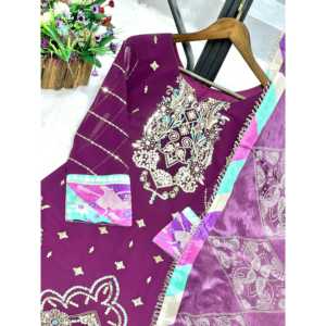 Magnifique ensemble de vêtements indiens et pakistanais, haut-bas et dupatta élégants pour les fêtes - Product Image 5