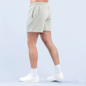 Shorts de sport pour hommes en gros, 100 % coton, séchage rapide, avec poches latérales et taille élastique, pour l'entraînement athlétique - Product Image 2