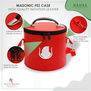 Premium NANBA GROUP Masonic Fez Cases-Imitation Leather Zipper Closure Lightweight <b>Hat</b> <b>Display</b> Storage Box White Daughter ISIS - Product Image 2