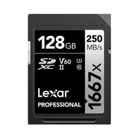 Lexar kartu SD perak seri 1667x 128GB, kartu SD profesional
