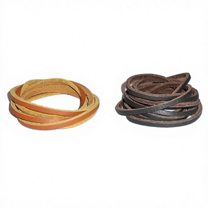High Quality Flat <b>Leather</b> Cord 4mm Lace with Custom Logo Roll Packaging for DIY Craft Jewelry & Accessories at Wholesale Price - Product Image 2
