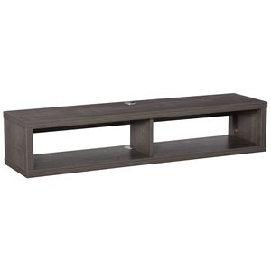 Mobile TV Sospeso Personalizzabile Grigio Scuro, Console Multimediale a Parete con Ripiani per Soggiorno e Ufficio, Pannello in MDF - Product Image 1